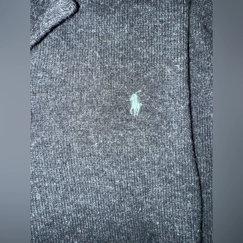 Polo Ralph Lauren Vintage Lambs Wool Men's Dark Gray Button Up Sweater XL